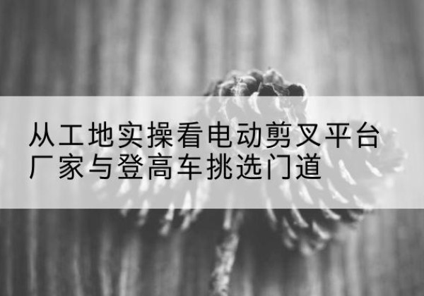 中站电动剪叉升降平台厂家-从工地实操看电动剪叉平台厂家与登高车挑选门道