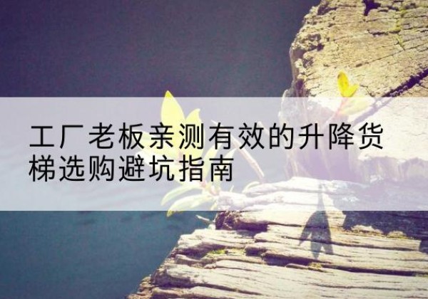 中站升降货梯怎么选-工厂老板亲测有效的升降货梯选购避坑指南